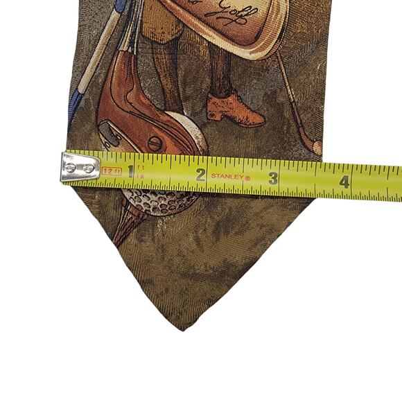 VINTAGE RARE Polo Ralph Lauren Victorian Golf Scene 100% Silk Handmade Necktie - Picture 9 of 9